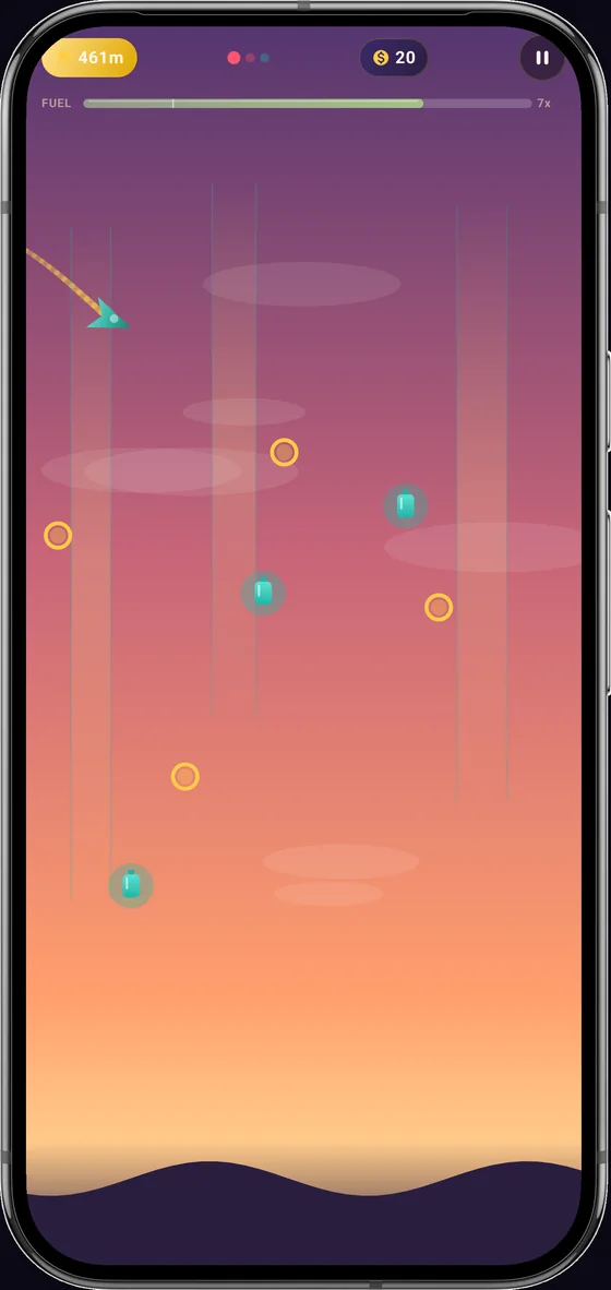 Tower Rush screen: In flight
